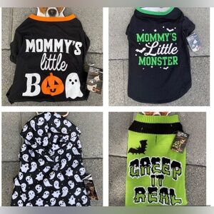 Set Of 4 Dog Size Large (21-24” Chest) Halloween Shirts/hoodie/sweater Bundle!